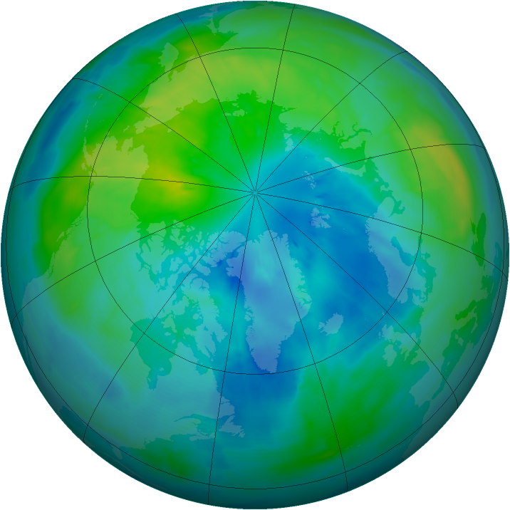 Arctic ozone map for 30 September 2013